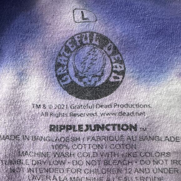 Grateful Dead T-Shirt Men's Large Purple Tie Dye Retro Dancing Bear Band Tee - Picture 5 of 8